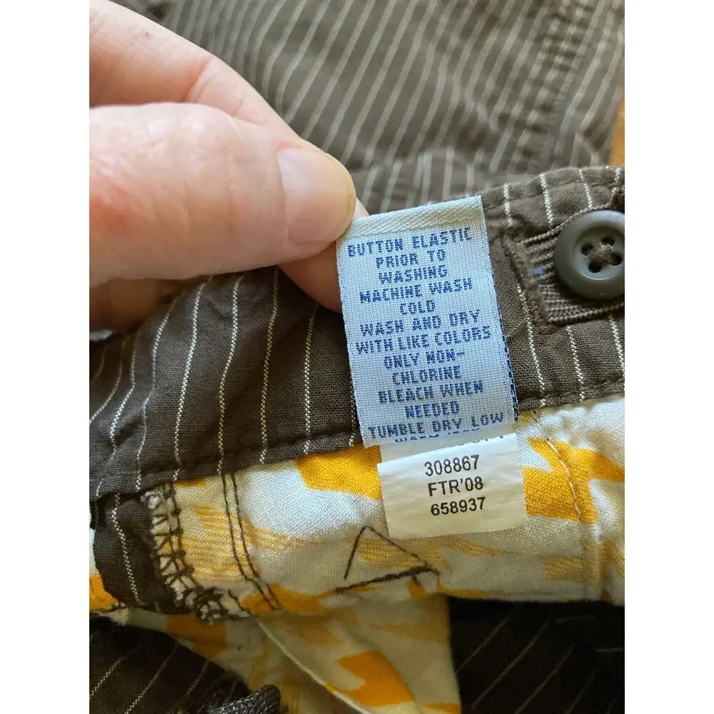 Old Navy Brown Striped Boys Shorts, Size 14
